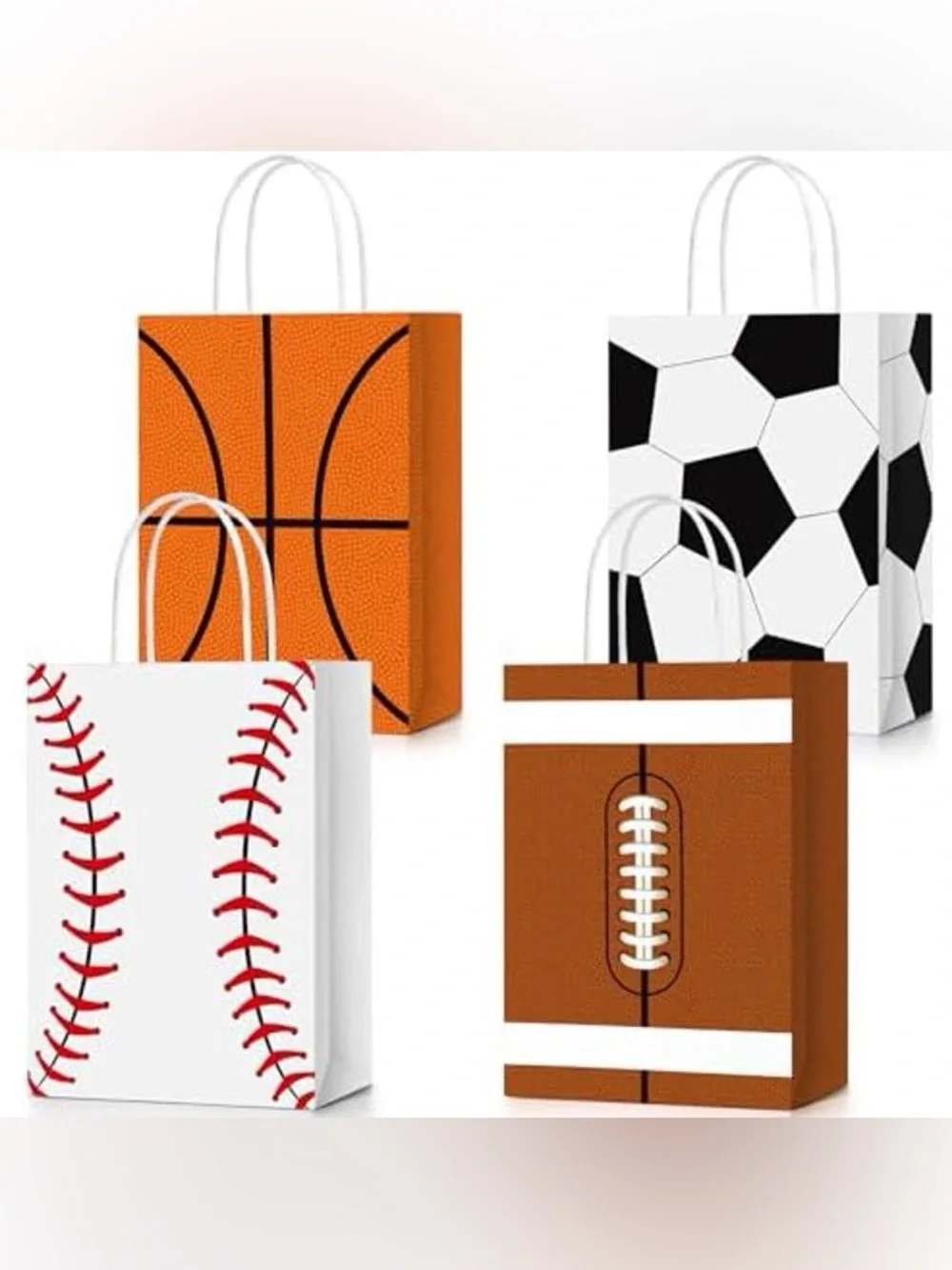 24 Pcs Sports Party Favor Bags Birthday Football Baseball Basketball Goodie Bags